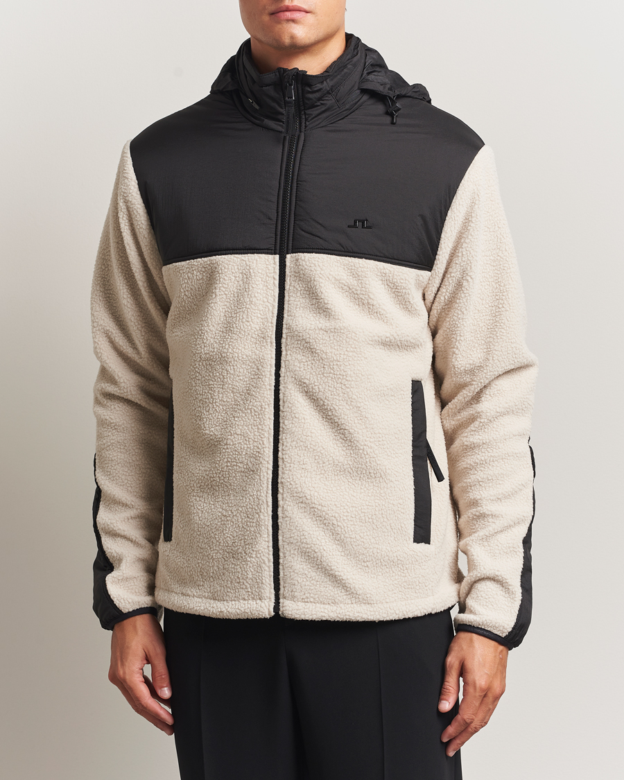 Herr | Tröjor | J.Lindeberg | Provo Pile Hooded Full Zip Moonbeam