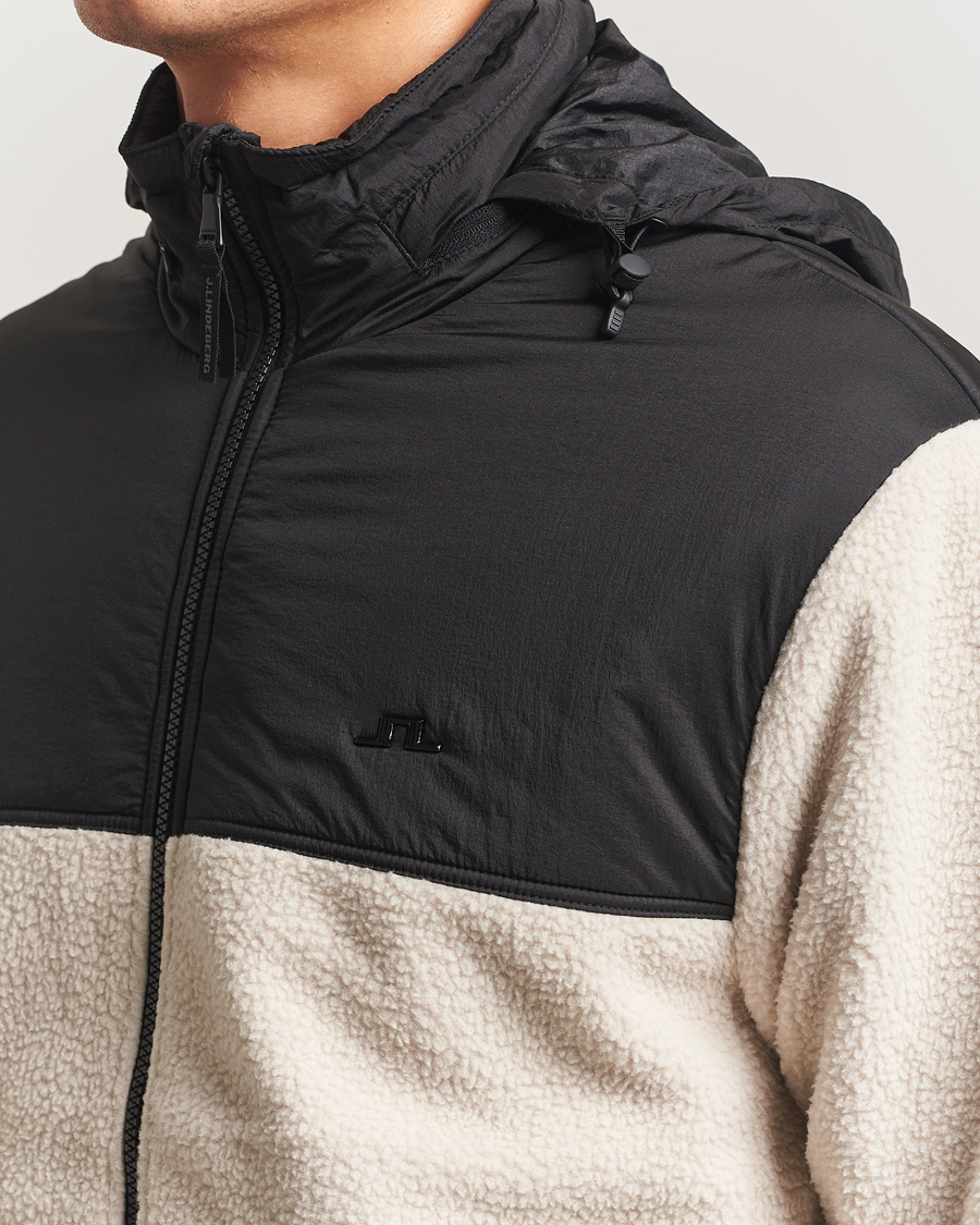 Herr | Tröjor | J.Lindeberg | Provo Pile Hooded Full Zip Moonbeam