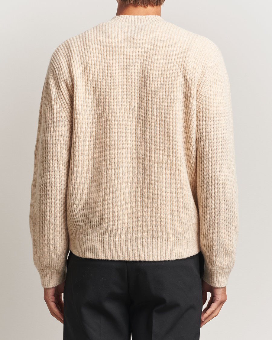 Herr | Tröjor | J.Lindeberg | Vitor Wool Heavy Knitted V-Neck Moonbeam Melange