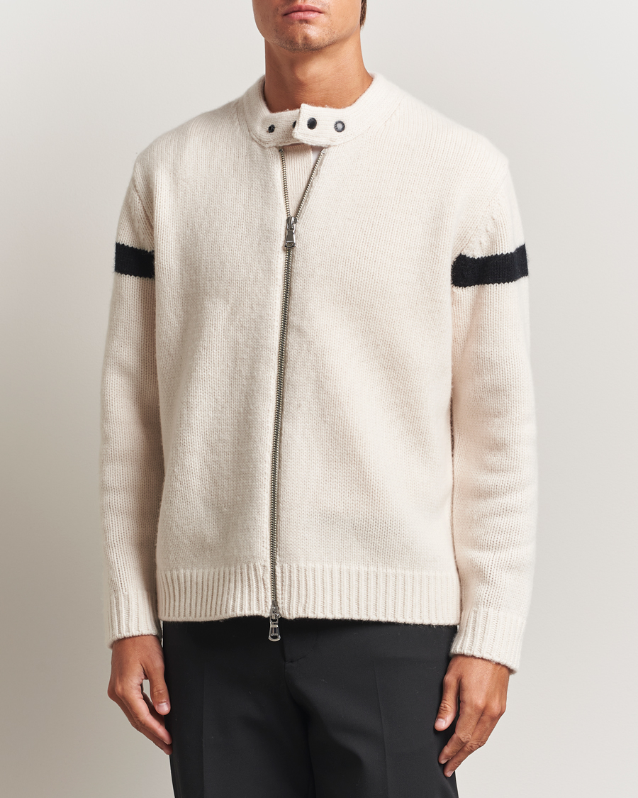 Herr | Tröjor | J.Lindeberg | Kessler Biker Wool Full Zip Moonbeam