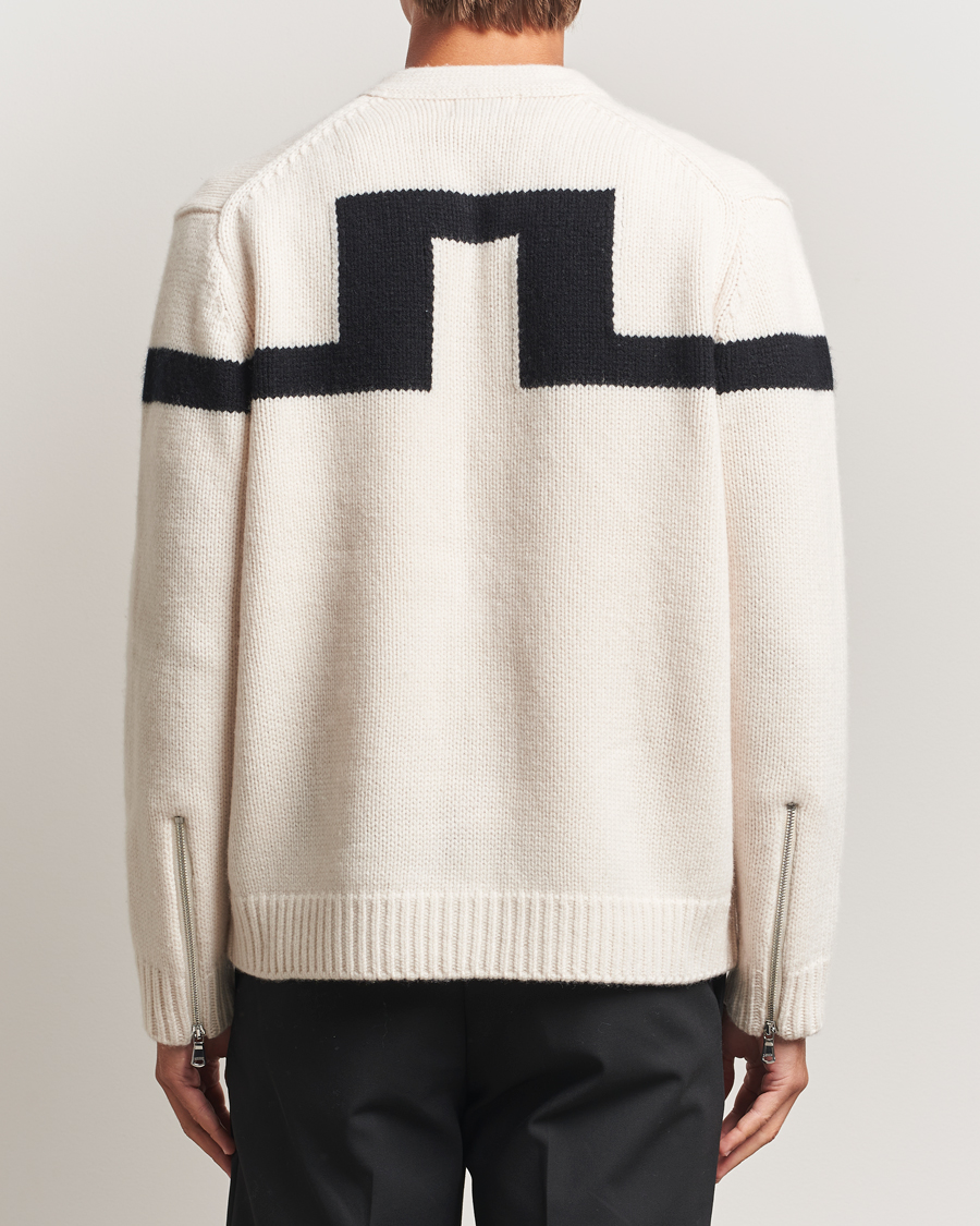 Herr | Tröjor | J.Lindeberg | Kessler Biker Wool Full Zip Moonbeam