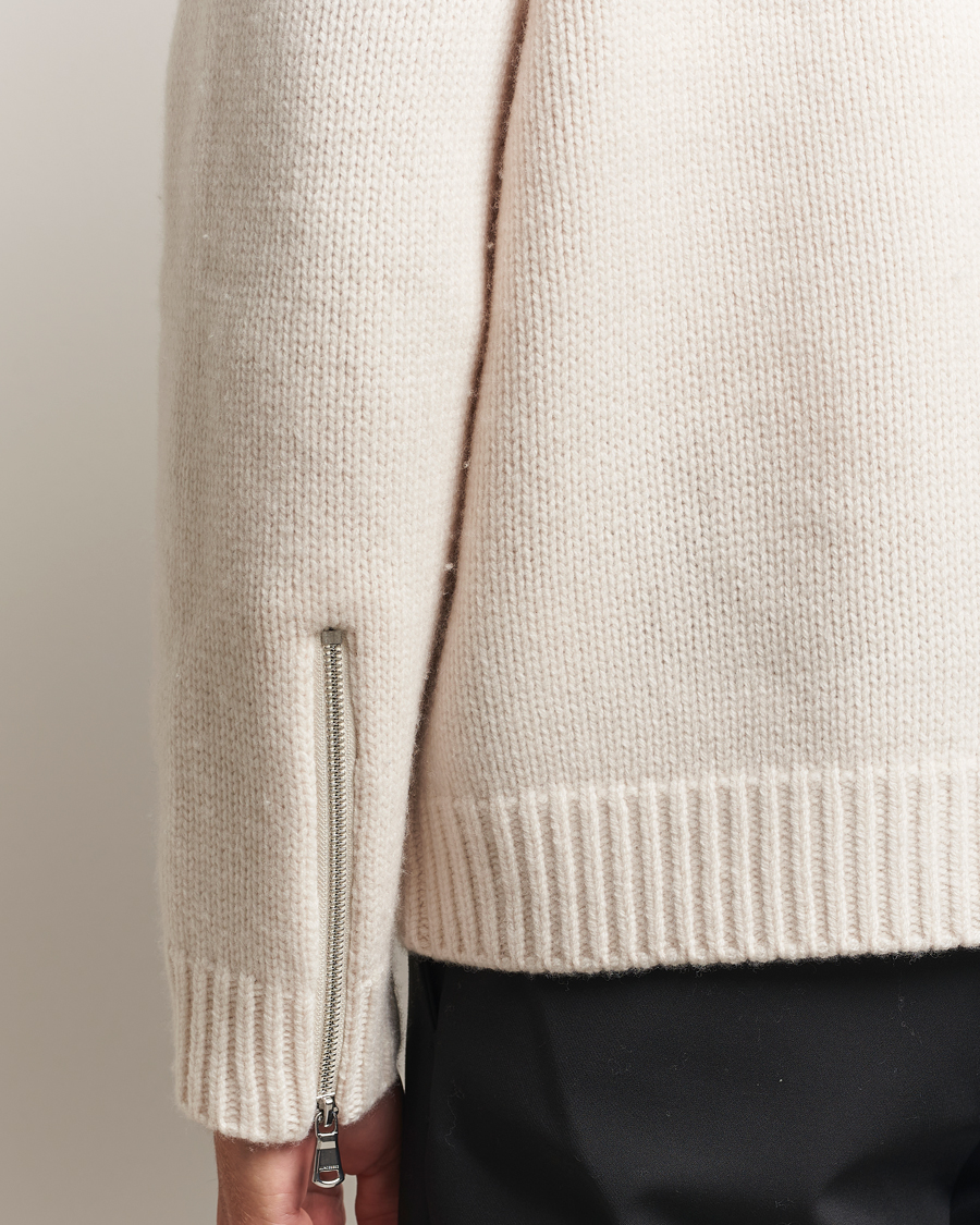 Herr | Tröjor | J.Lindeberg | Kessler Biker Wool Full Zip Moonbeam