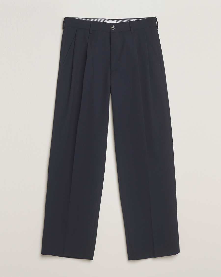 Herr | Byxor | NN07 | Justin Double Pleated Suit Trousers Deep Navy
