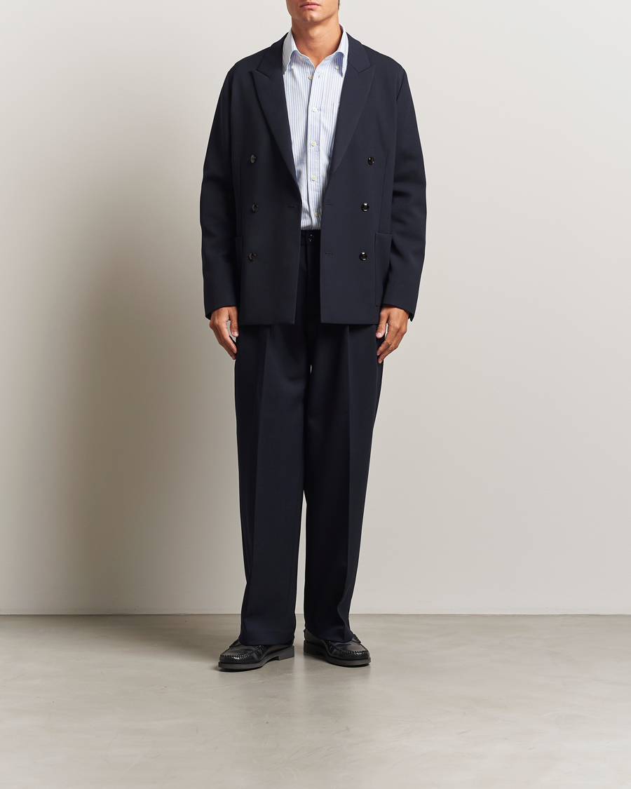Herr | Byxor | NN07 | Justin Double Pleated Suit Trousers Deep Navy