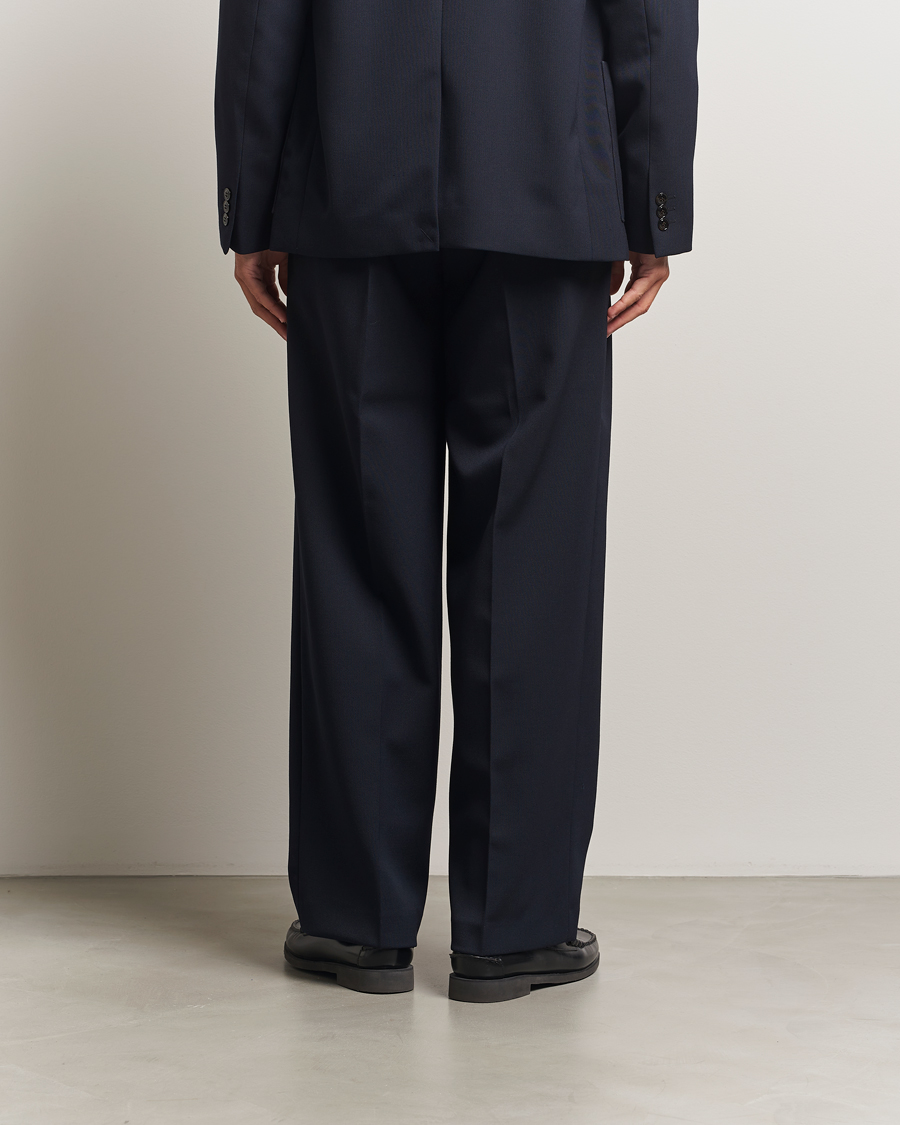 Herr | Byxor | NN07 | Justin Double Pleated Suit Trousers Deep Navy