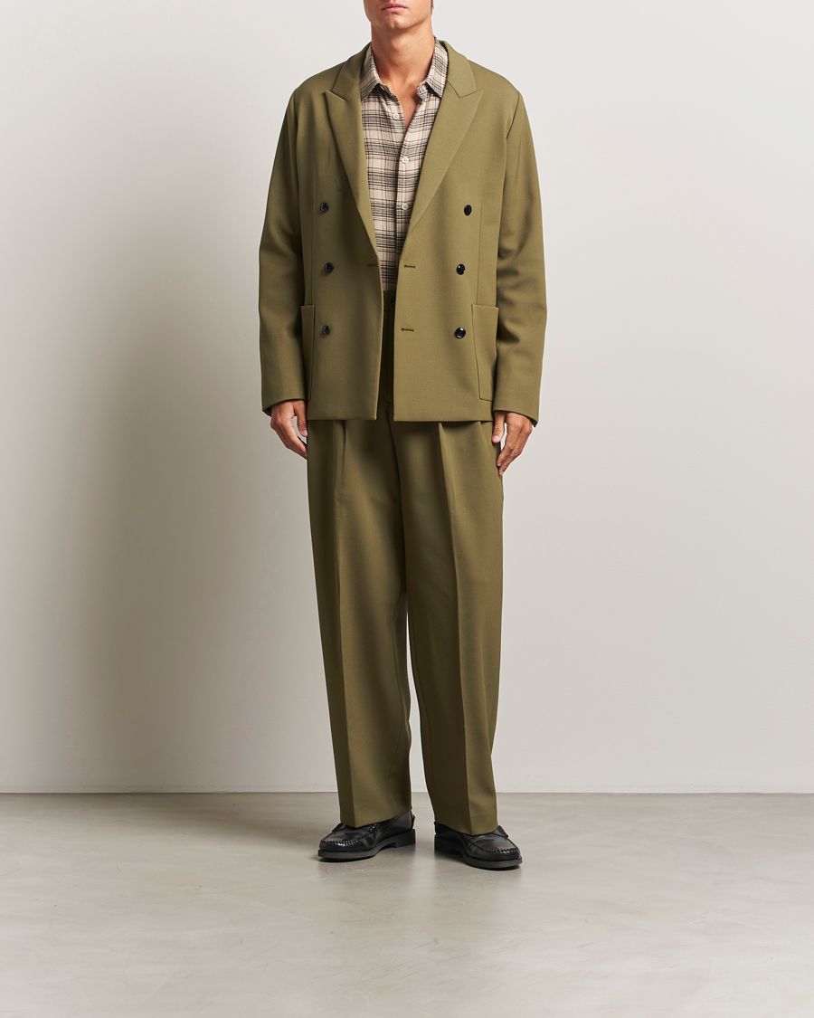 Herr | Byxor | NN07 | Justin Double Pleated Suit Trousers Firene Green