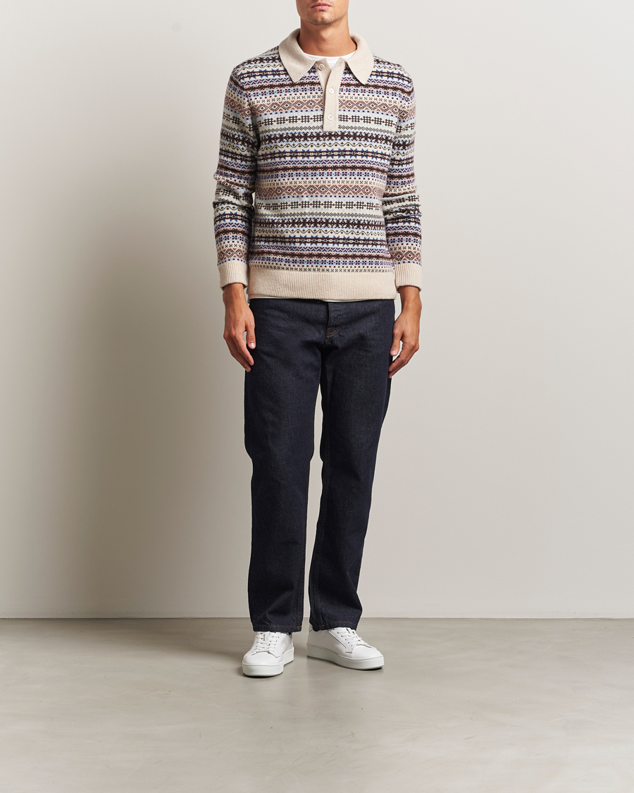 Herr | Tröjor | NN07 | Robbie Fairisle Knitted Polo Multi