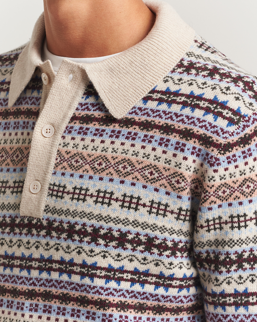 Herr | Tröjor | NN07 | Robbie Fairisle Knitted Polo Multi