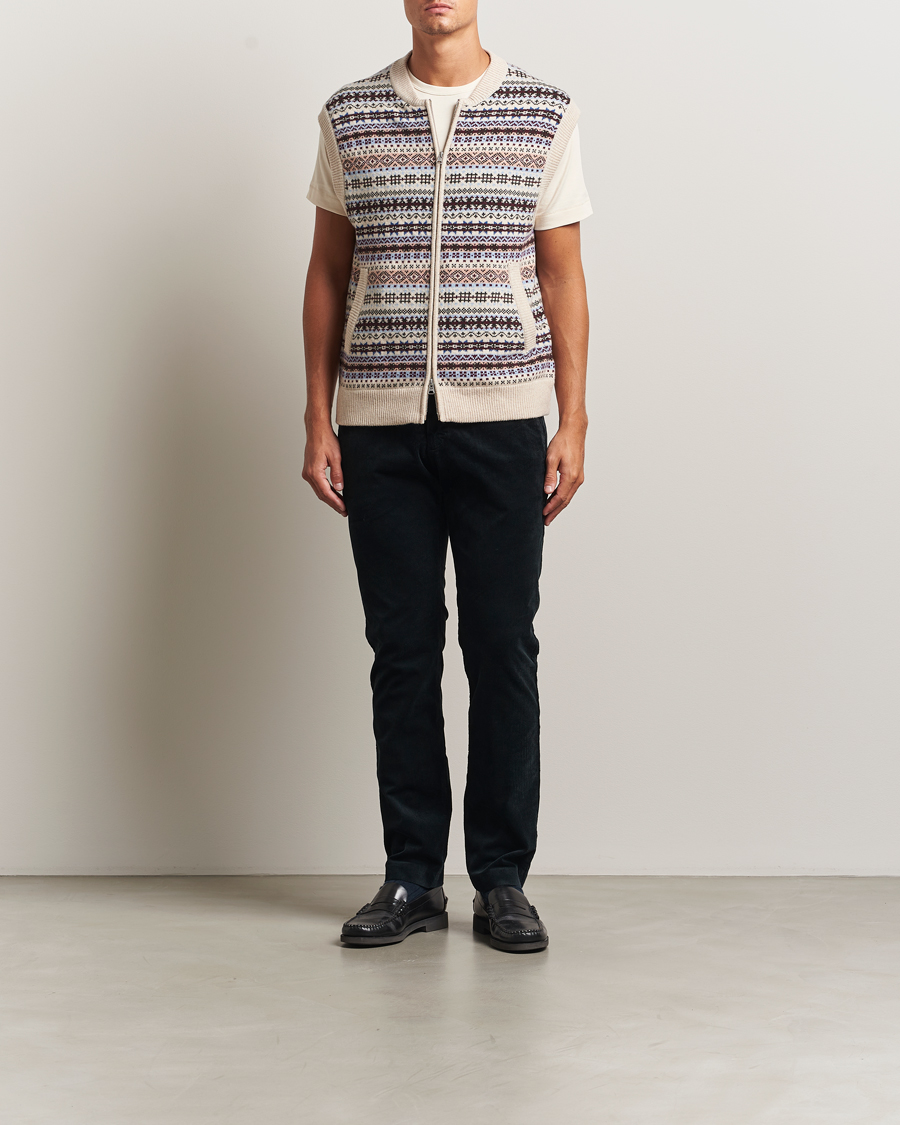 Herr | Tröjor | NN07 | Robbie Fairisle Full Zip Vest Multi