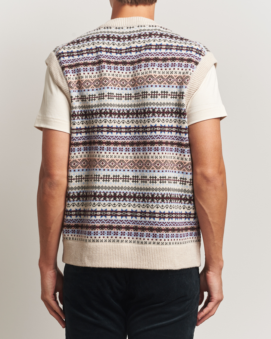 Herr | Tröjor | NN07 | Robbie Fairisle Full Zip Vest Multi