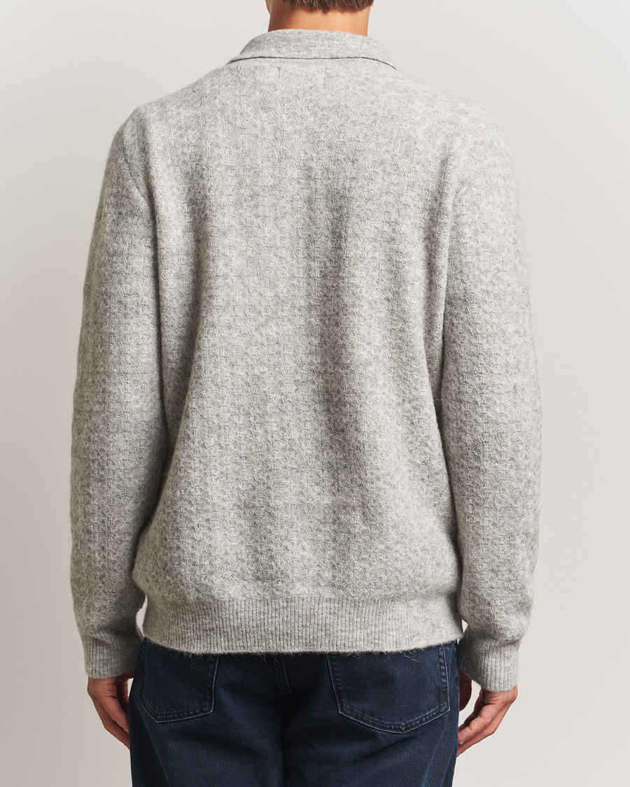 Herr | Tröjor | NN07 | Alfie Alpaca Knitted Half Zip Sable Grey