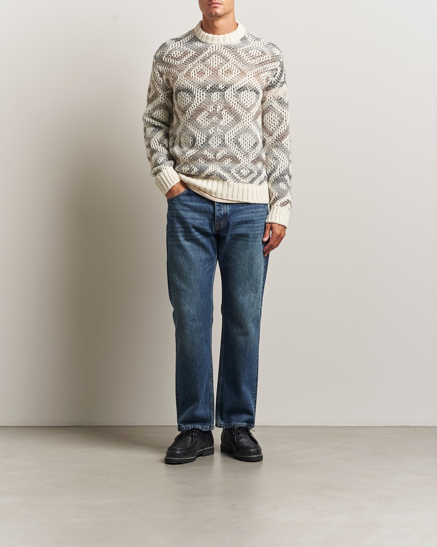 Herr | Tröjor | NN07 | Brady Heavy Knitted Sweater Ivory Multi