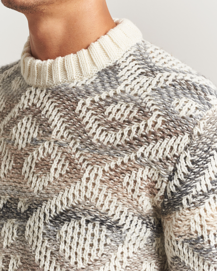Herr | Tröjor | NN07 | Brady Heavy Knitted Sweater Ivory Multi