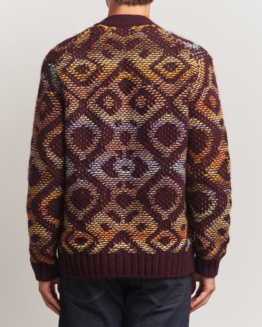 Herr | Tröjor | NN07 | Viggo Heavy Knitted Cardigan Wine Red Multi