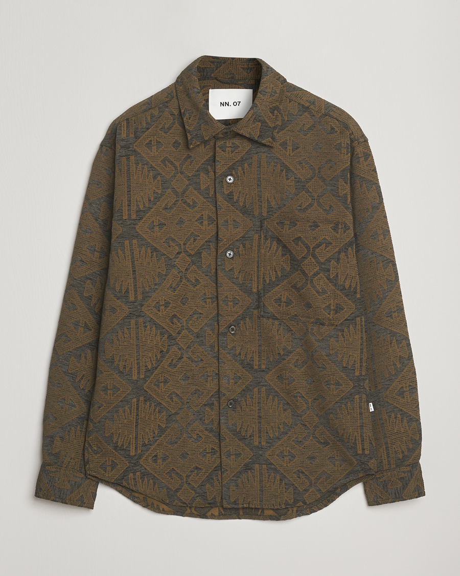 Herr | Skjortor | NN07 | Adwin Printed Overshirt Green Multi