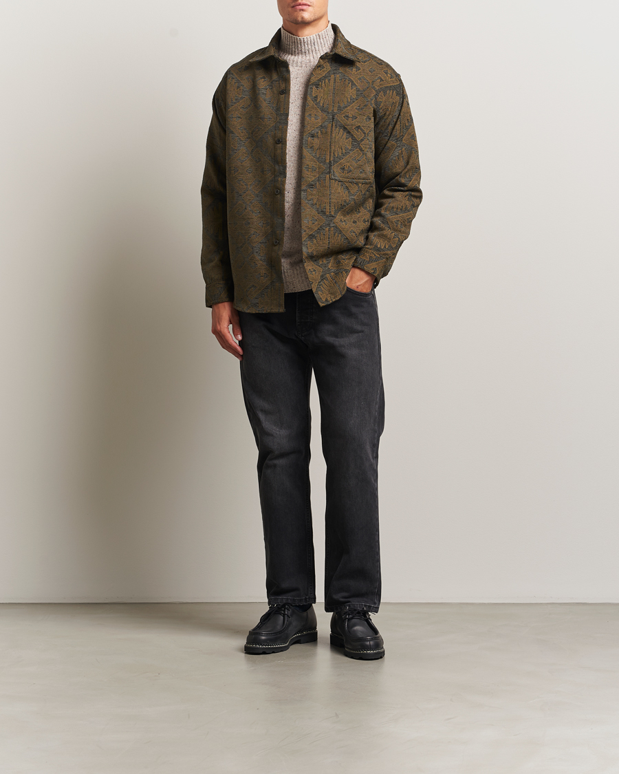 Herr | Skjortor | NN07 | Adwin Printed Overshirt Green Multi