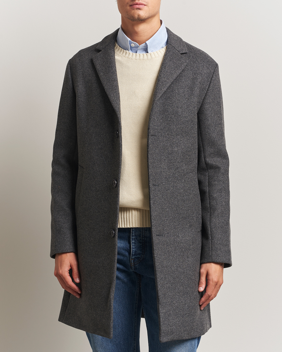 Herr | Jackor | NN07 | Austin Wool Coat Grey Melange