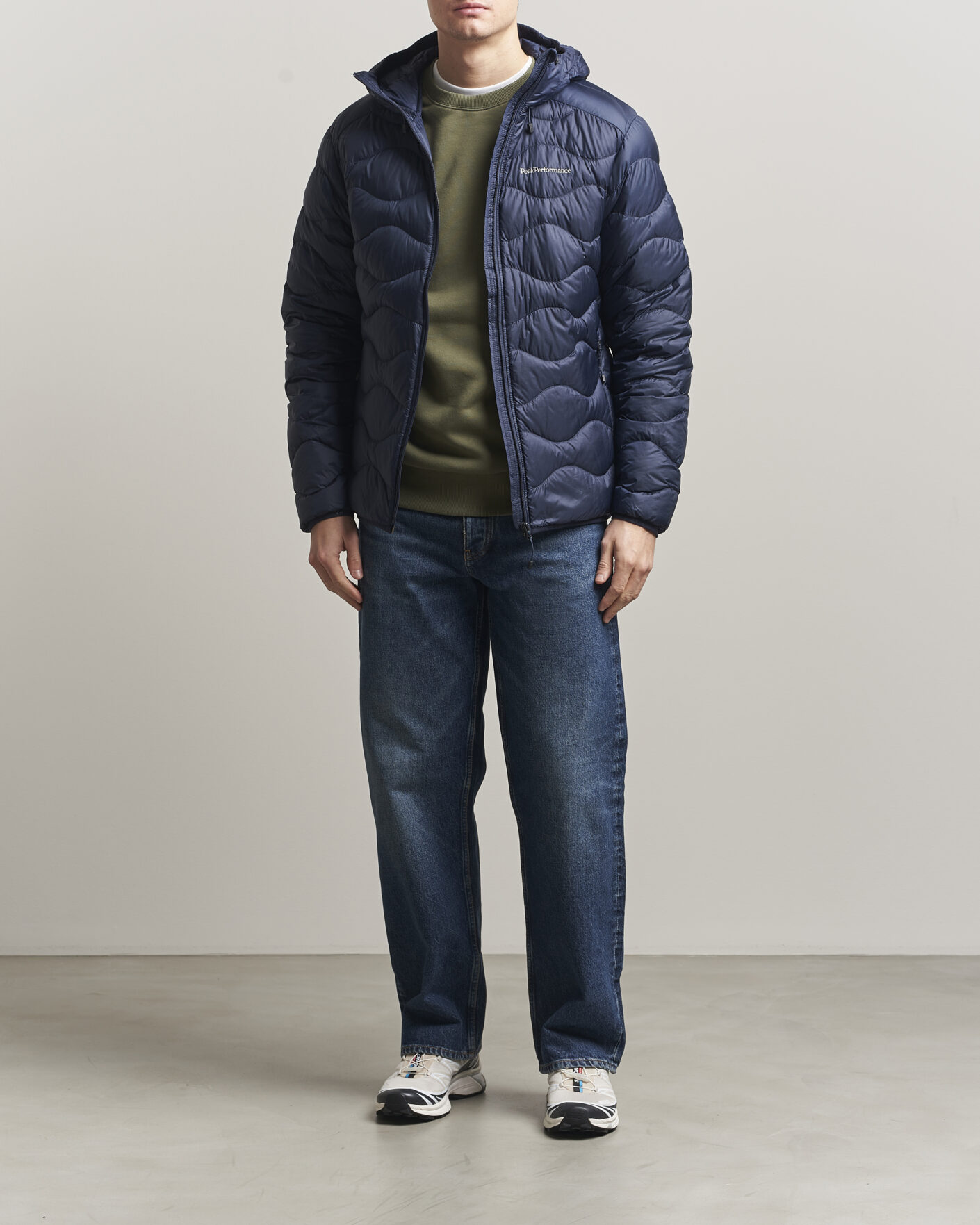 Herr | Jackor | Peak Performance | Helium Down Hooded Jacket Blue Shadow