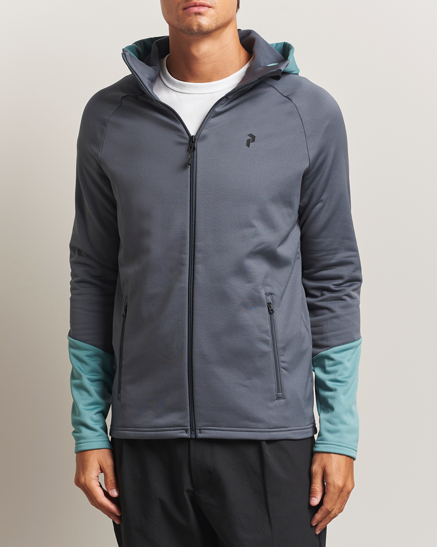 Herr | Tröjor | Peak Performance | Rider Full Zip Hoodie Mountain Mist/Deluded Vision