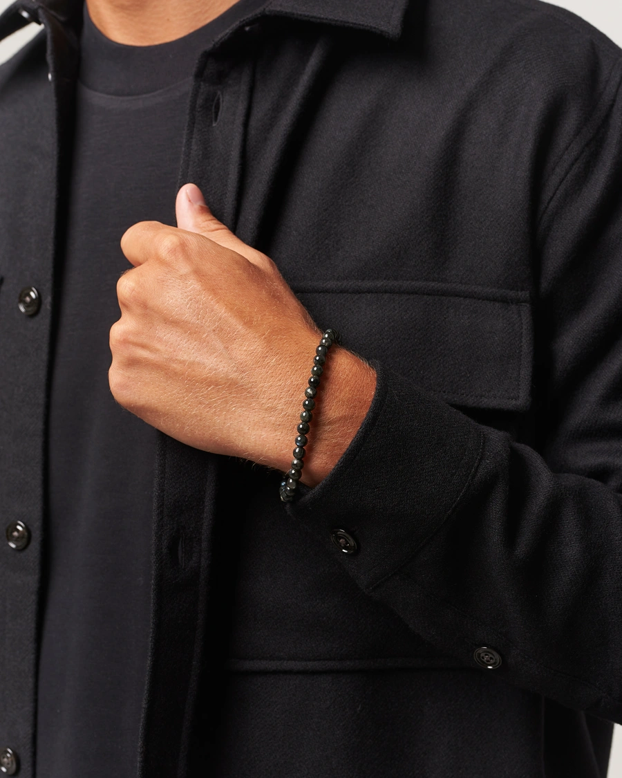 Herr | Smycken | Tom Wood | Cove Bracelet Slim Black Larvikite