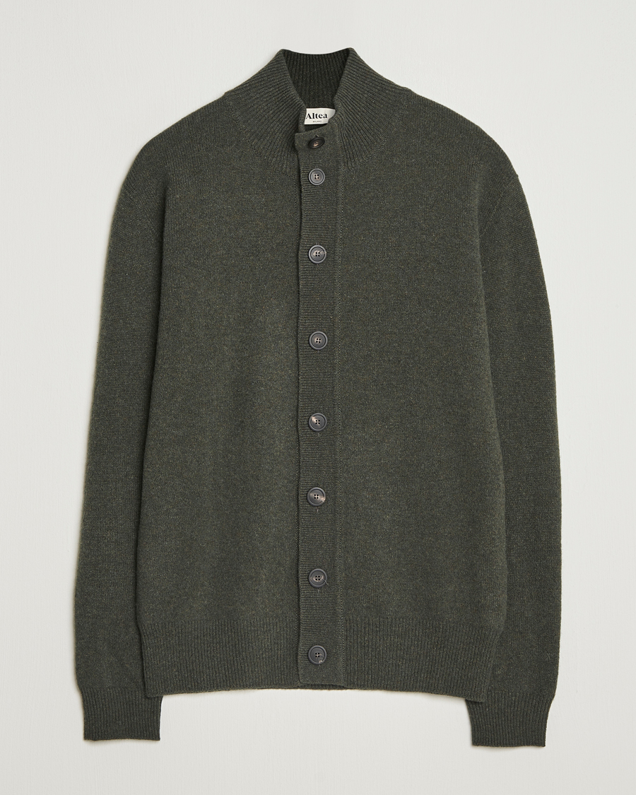 Herr | Tröjor | Altea | Shetland Cardigan Dark Green