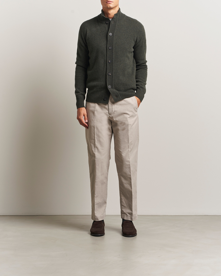 Herr | Tröjor | Altea | Shetland Cardigan Dark Green