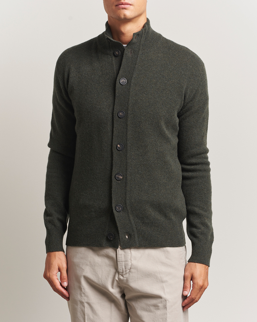 Herr | Tröjor | Altea | Shetland Cardigan Dark Green
