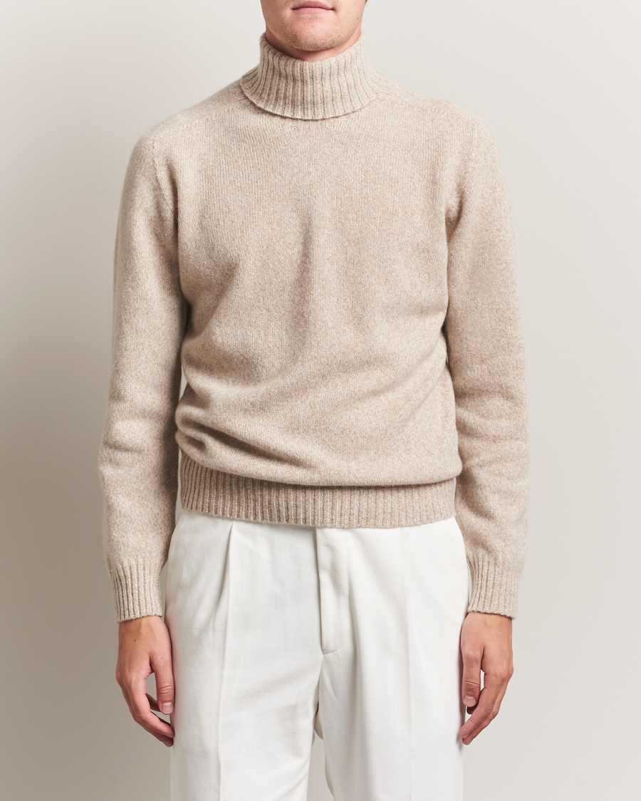 Herr | Tröjor | Altea | Wool/Cashmere Rollneck Beige Melange