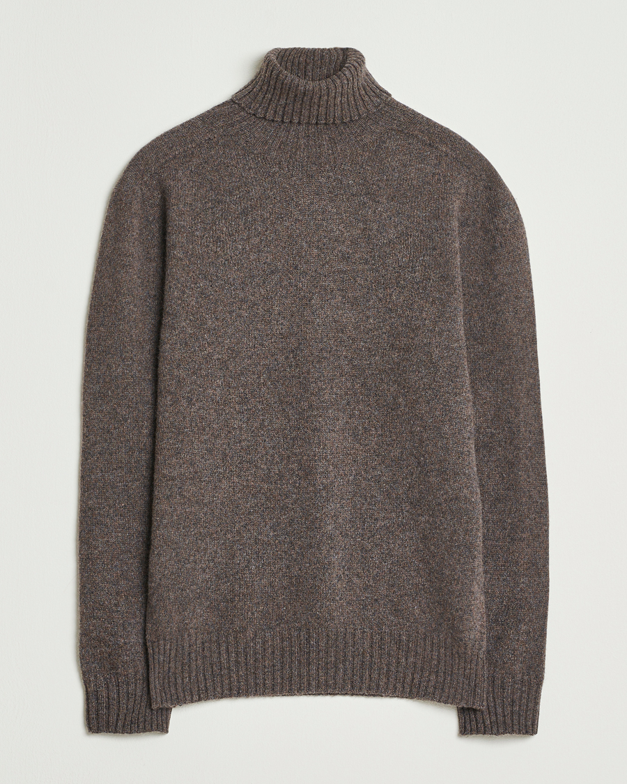 Herr | Tröjor | Altea | Wool/Cashmere Rollneck Dark Brown Melange