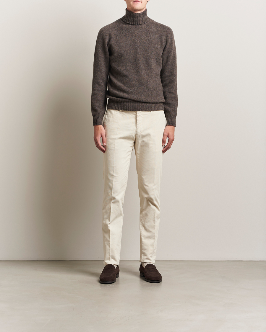 Herr | Tröjor | Altea | Wool/Cashmere Rollneck Dark Brown Melange