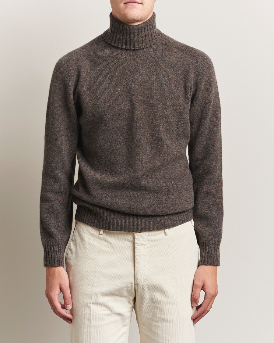 Herr | Tröjor | Altea | Wool/Cashmere Rollneck Dark Brown Melange