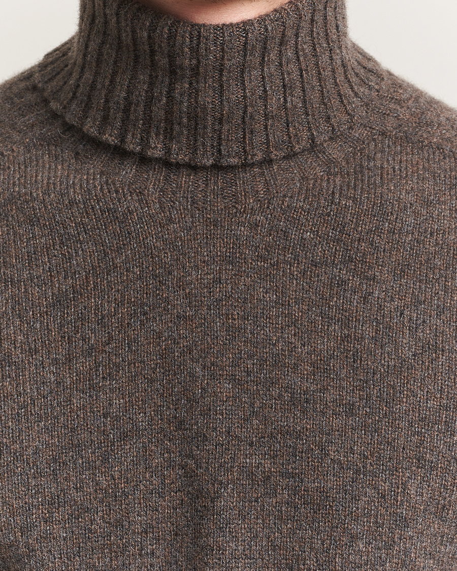 Herr | Tröjor | Altea | Wool/Cashmere Rollneck Dark Brown Melange