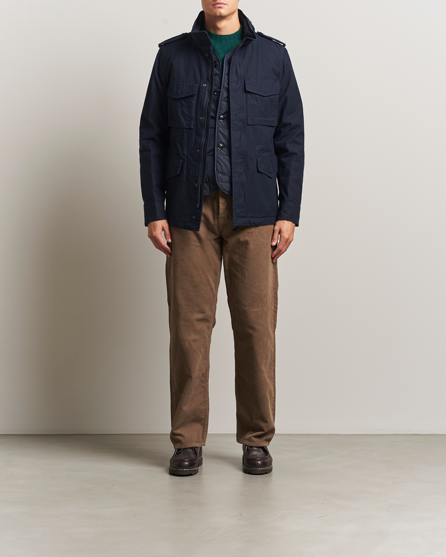 Herr | Jackor | Aspesi | Lined Cotton Field Jacket Navy
