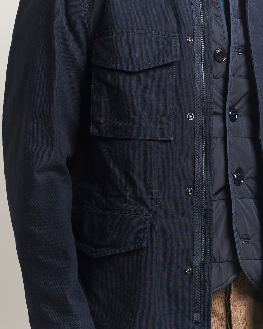 Herr | Jackor | Aspesi | Lined Cotton Field Jacket Navy