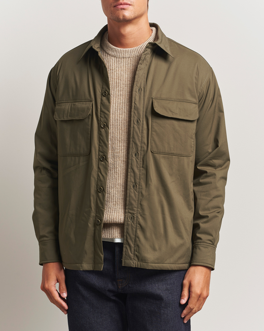Herr | Jackor | Aspesi | Lined Nylon Shirt Jacket Olive