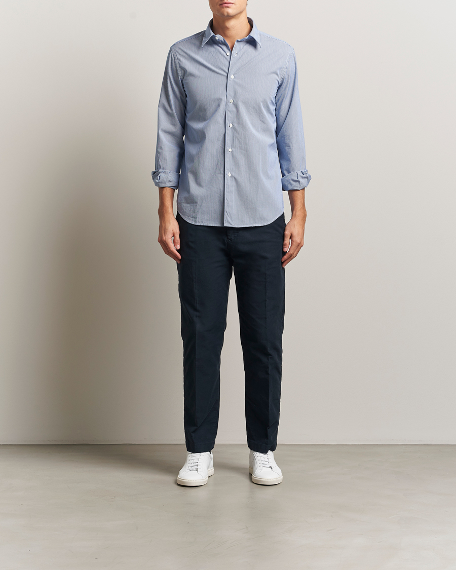 Herr | Skjortor | Aspesi | Striped Poplin Shirt Light Blue