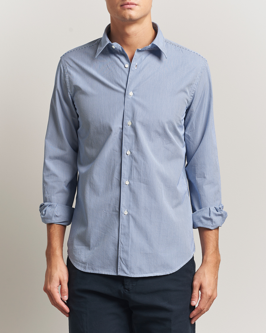 Herr | Skjortor | Aspesi | Striped Poplin Shirt Light Blue