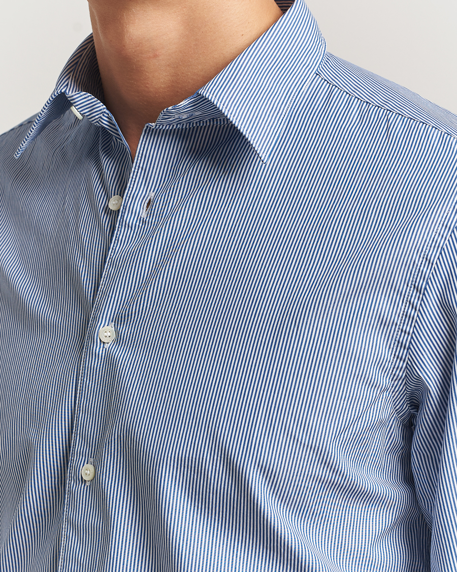 Herr | Skjortor | Aspesi | Striped Poplin Shirt Light Blue