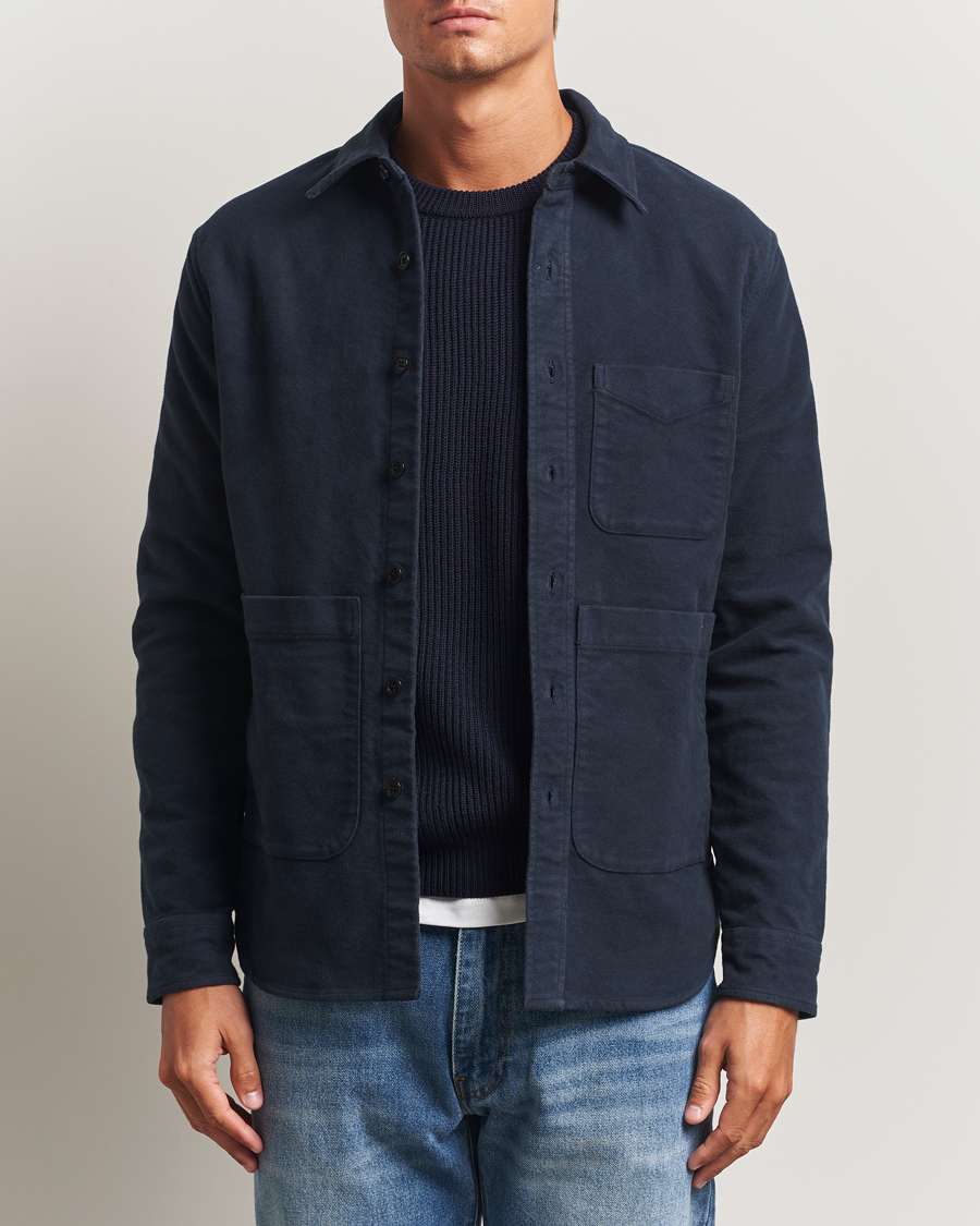 Herr | Skjortor | Aspesi | Moleskine Utility Shirt Navy