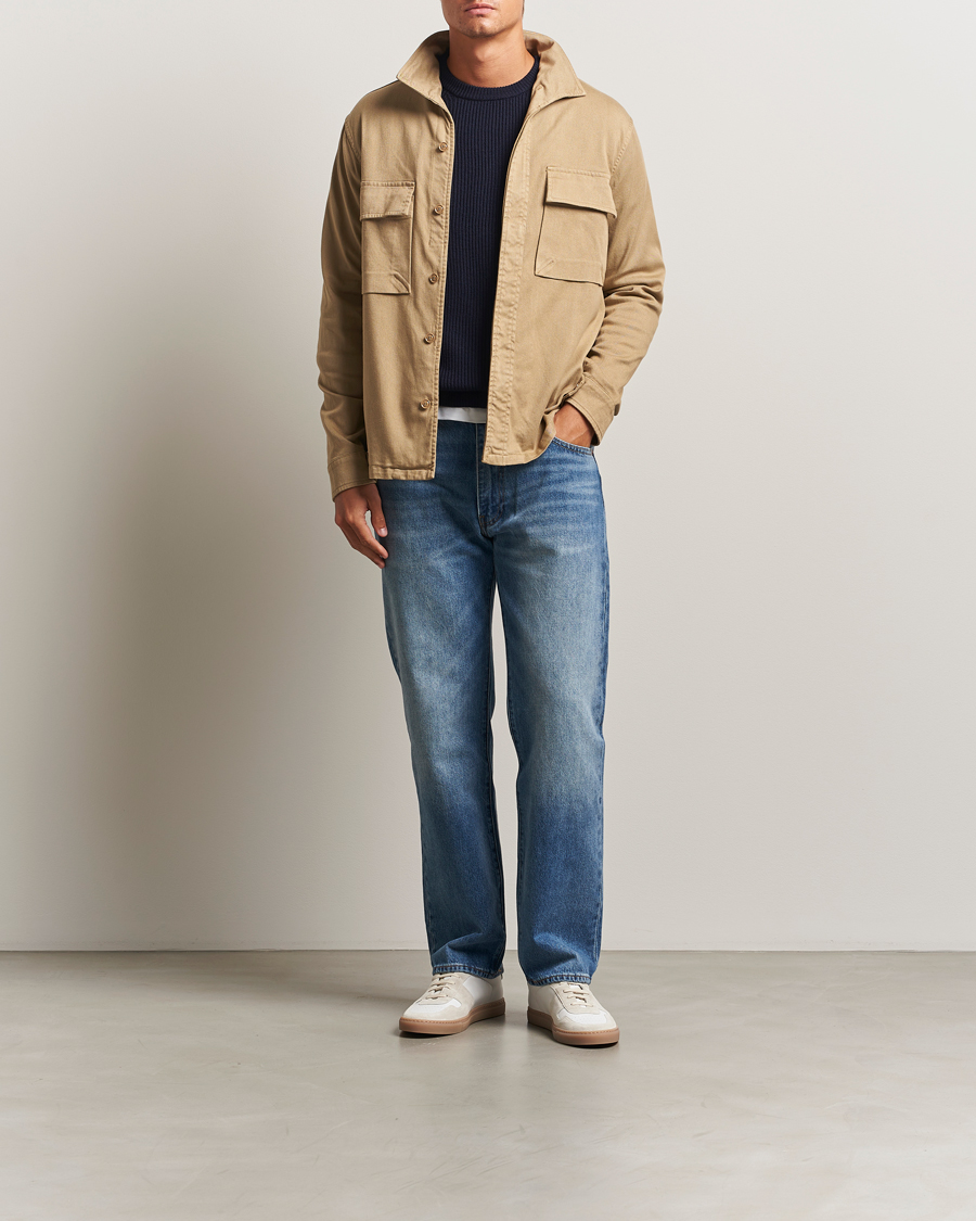Herr | Skjortor | Aspesi | Twill Cotton Overshirt Beige