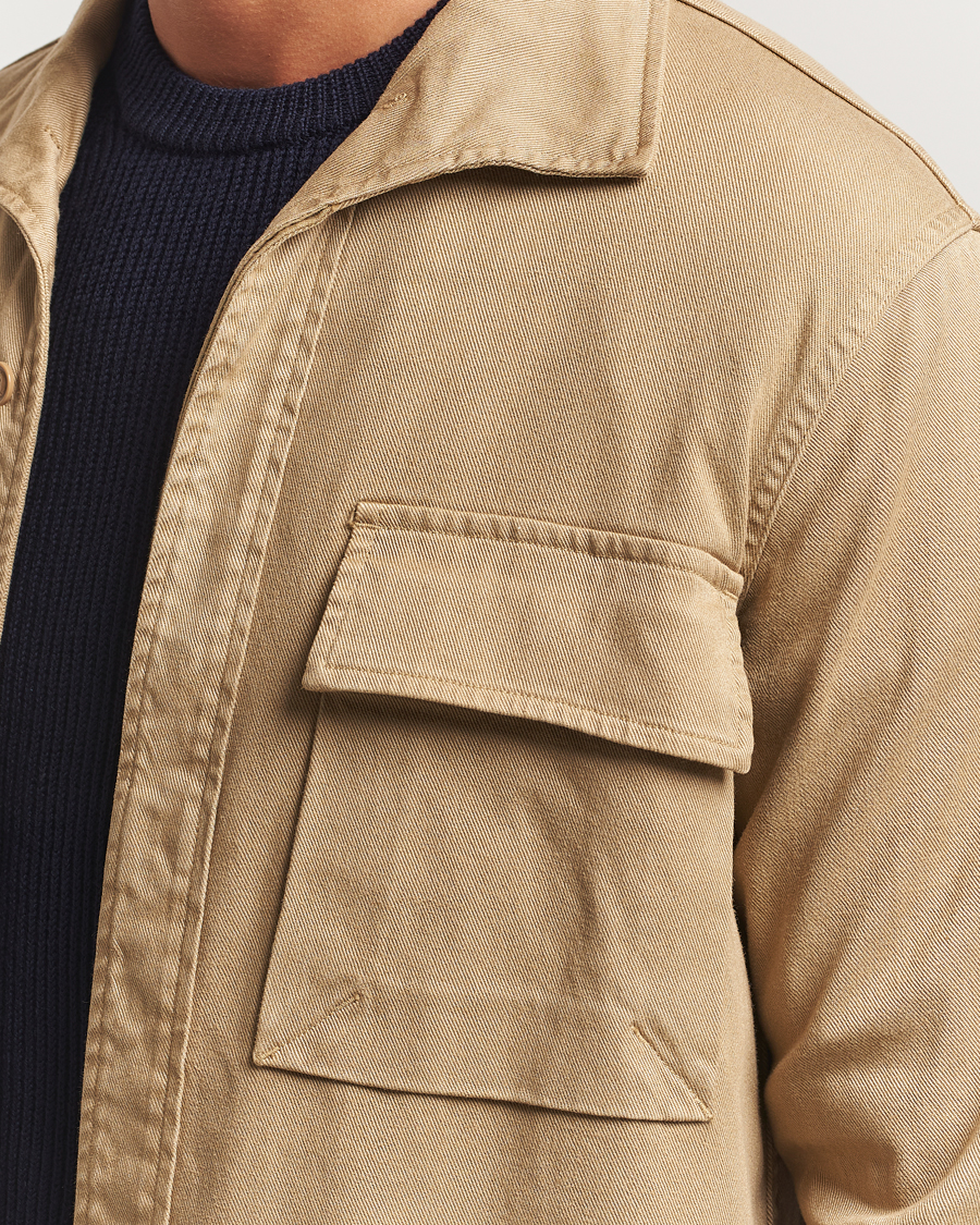Herr | Skjortor | Aspesi | Twill Cotton Overshirt Beige