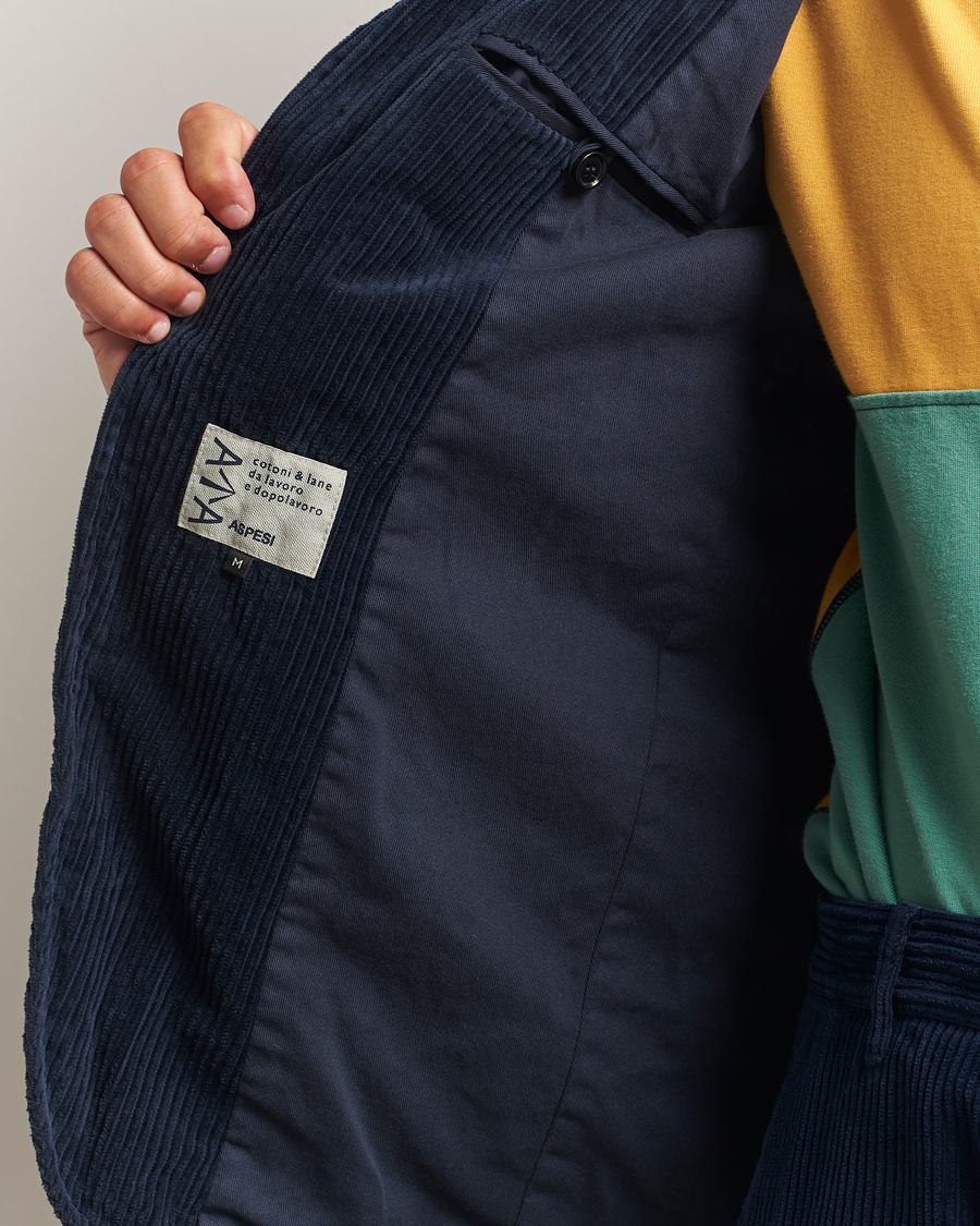 Herr | Kavajer | Aspesi | Corduroy Blazer Navy