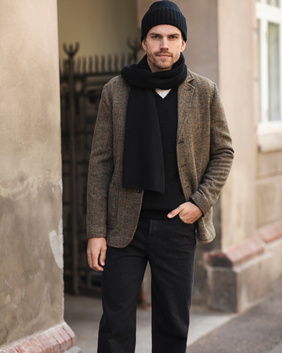 Herr | Kavajer | Aspesi | Harris Tweed Blazer Brown Check