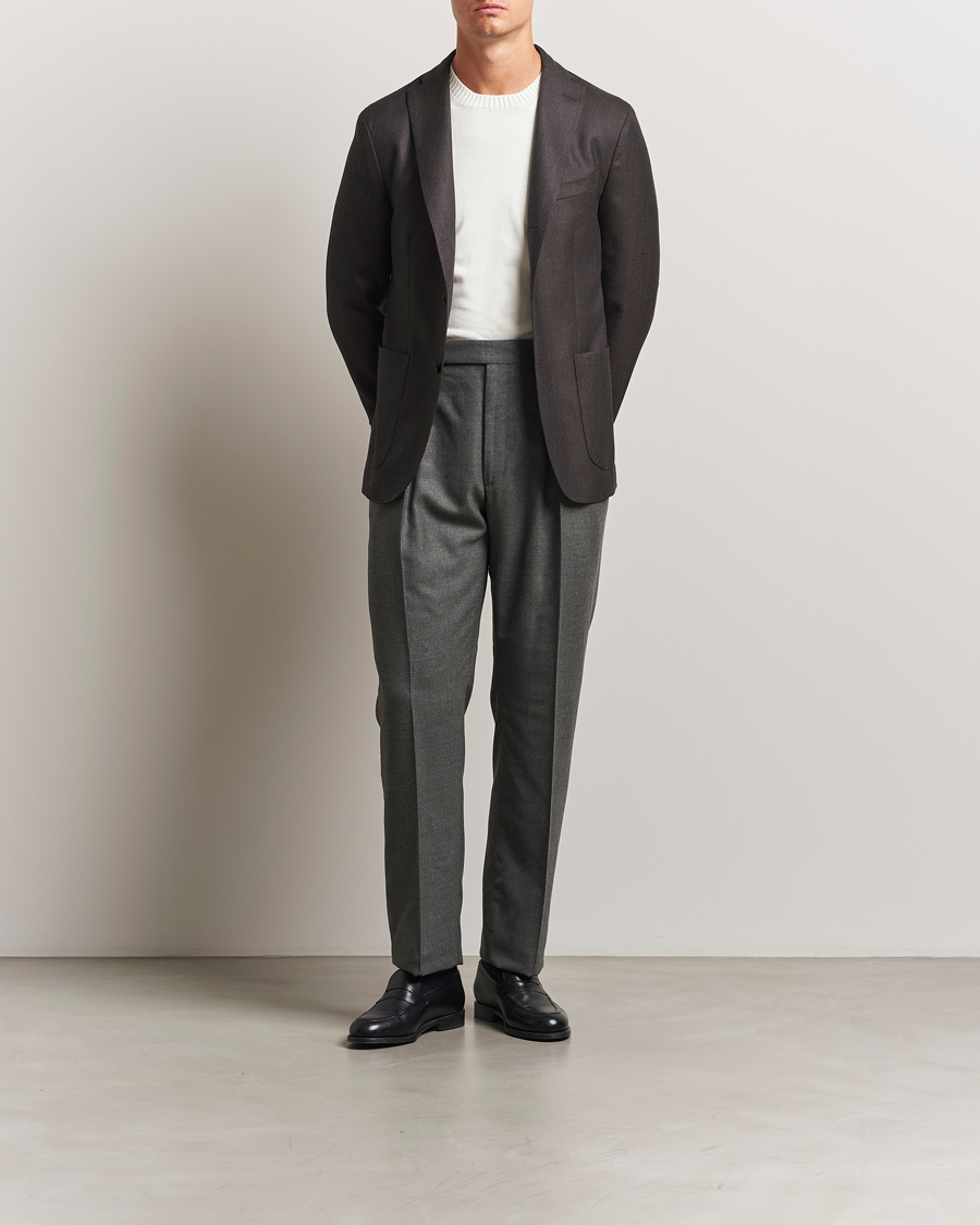 Herr | Kavajer | Boglioli | K Jacket Wool Hopsack Blazer Dark Brown