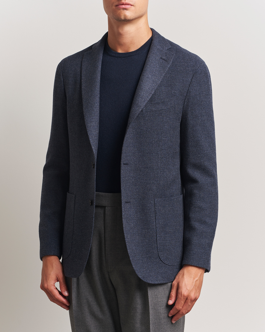 Herr | Kavajer | Boglioli | K Jacket Cashmere/Wool Twill Blazer Dark Blue