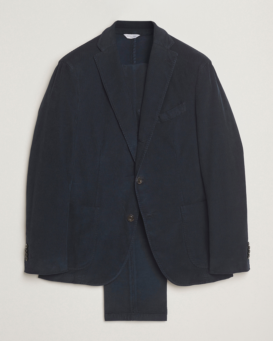 Herr | Kostymer | Boglioli | K Jacket Baby Corduroy Suit Navy