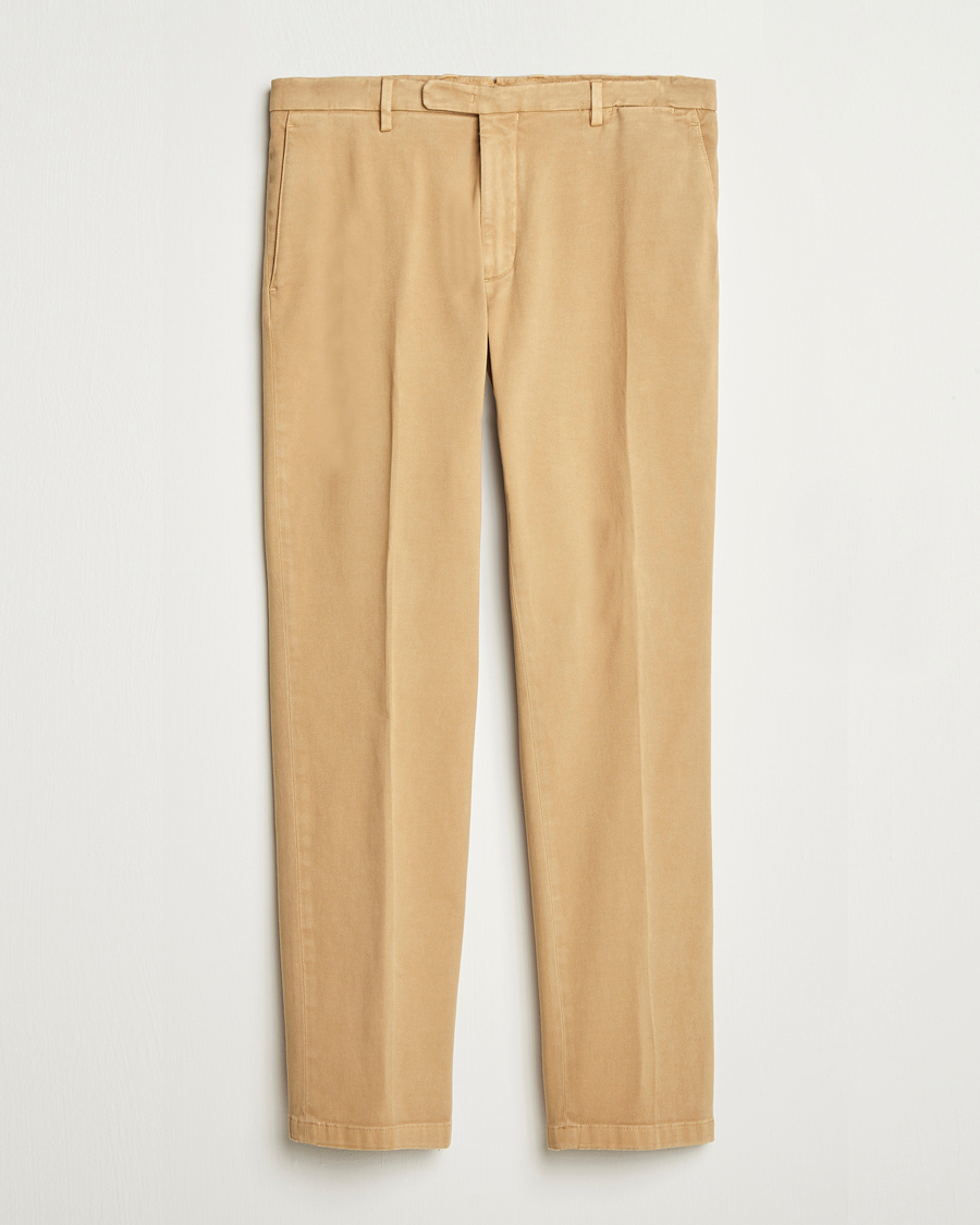 Herr | Byxor | Boglioli | Cotton Twill Trousers Beige