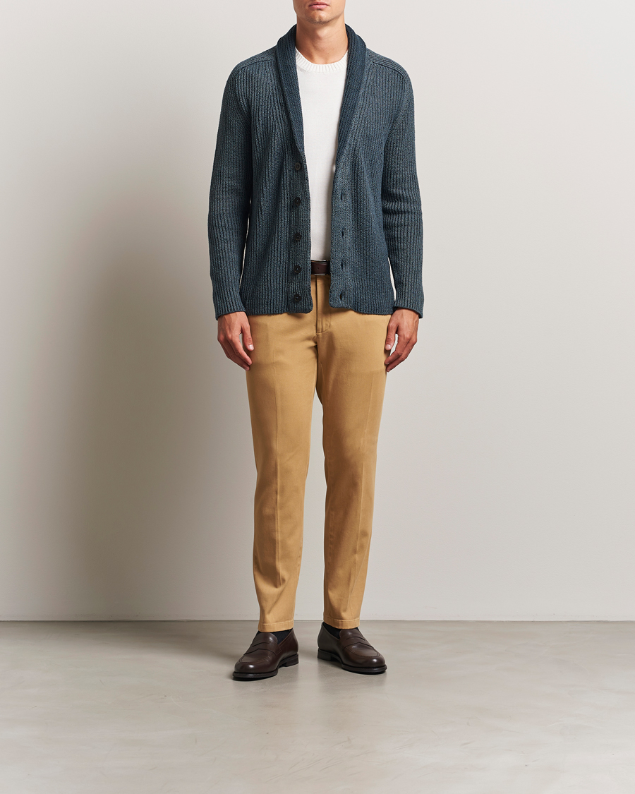 Herr | Byxor | Boglioli | Cotton Twill Trousers Beige