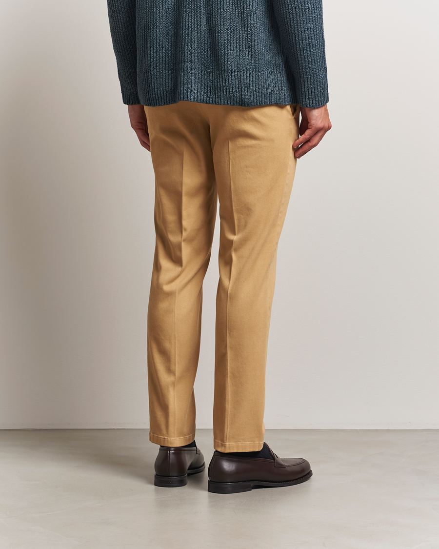 Herr | Byxor | Boglioli | Cotton Twill Trousers Beige