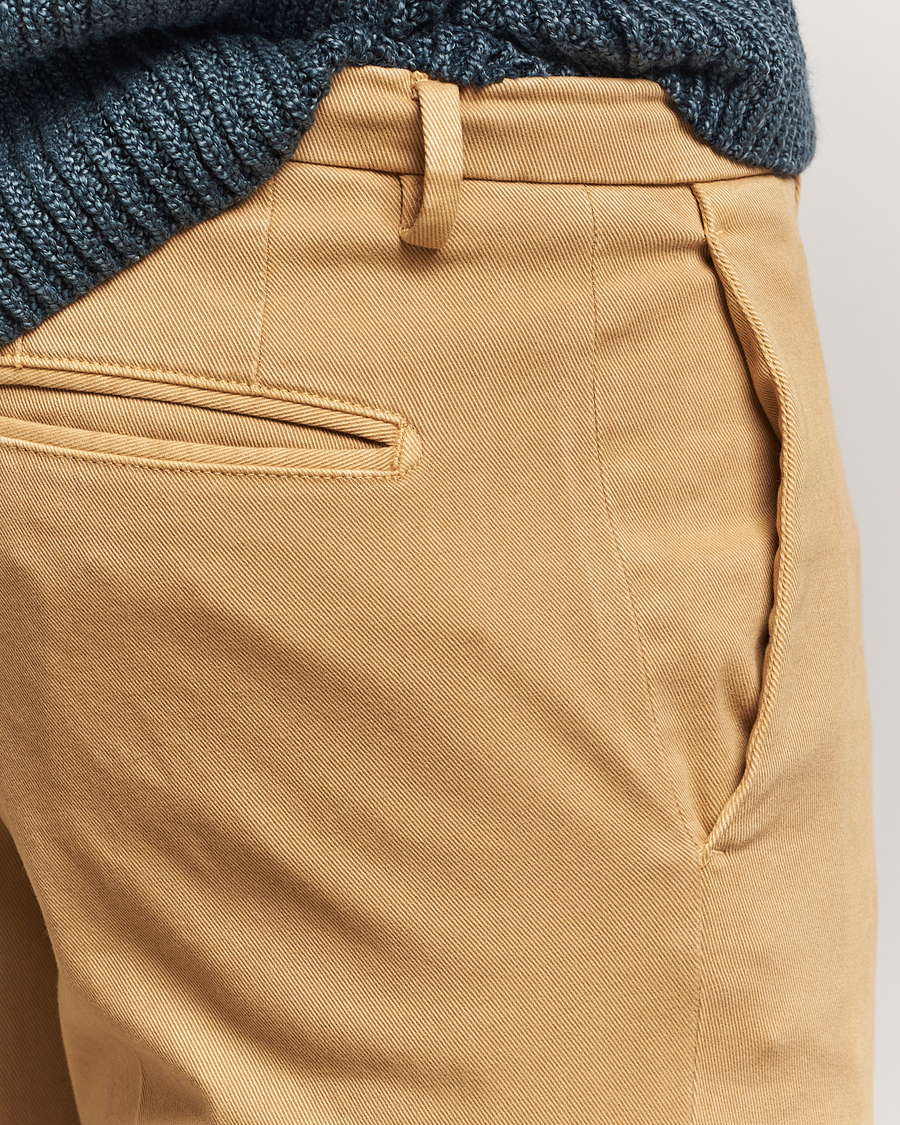 Herr | Byxor | Boglioli | Cotton Twill Trousers Beige